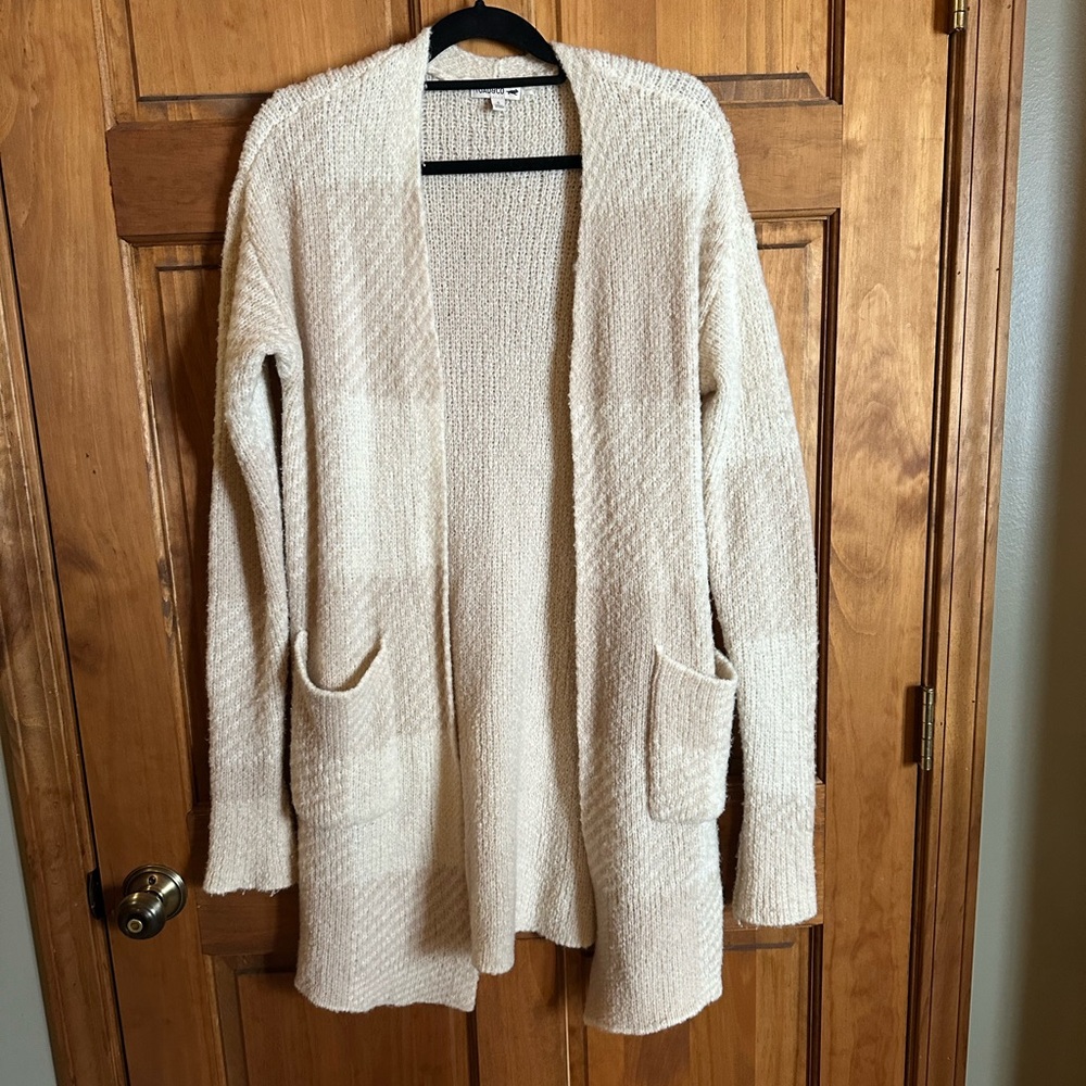 Toad&Co oatmeal cabin fever earthy girl Cream Open-Front Knit Cardigan oversized